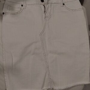 White denim short skirt